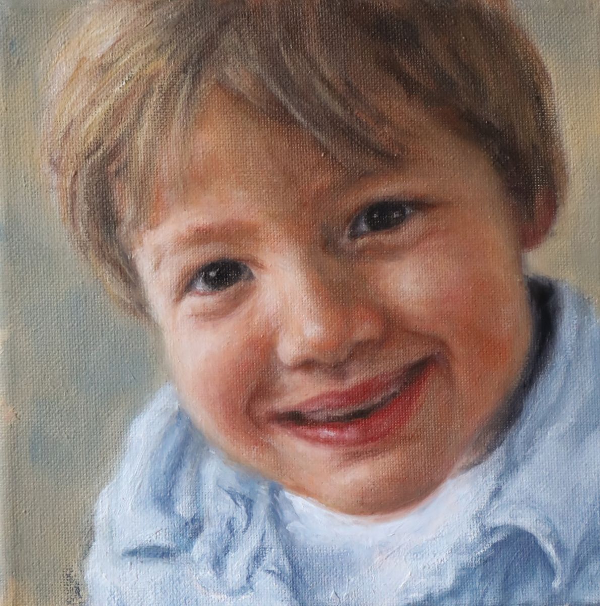 “Little boy” - olie op doek 20 x 20 cm